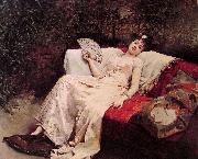 unknow artist Reclining Lady oil painting reproduction
